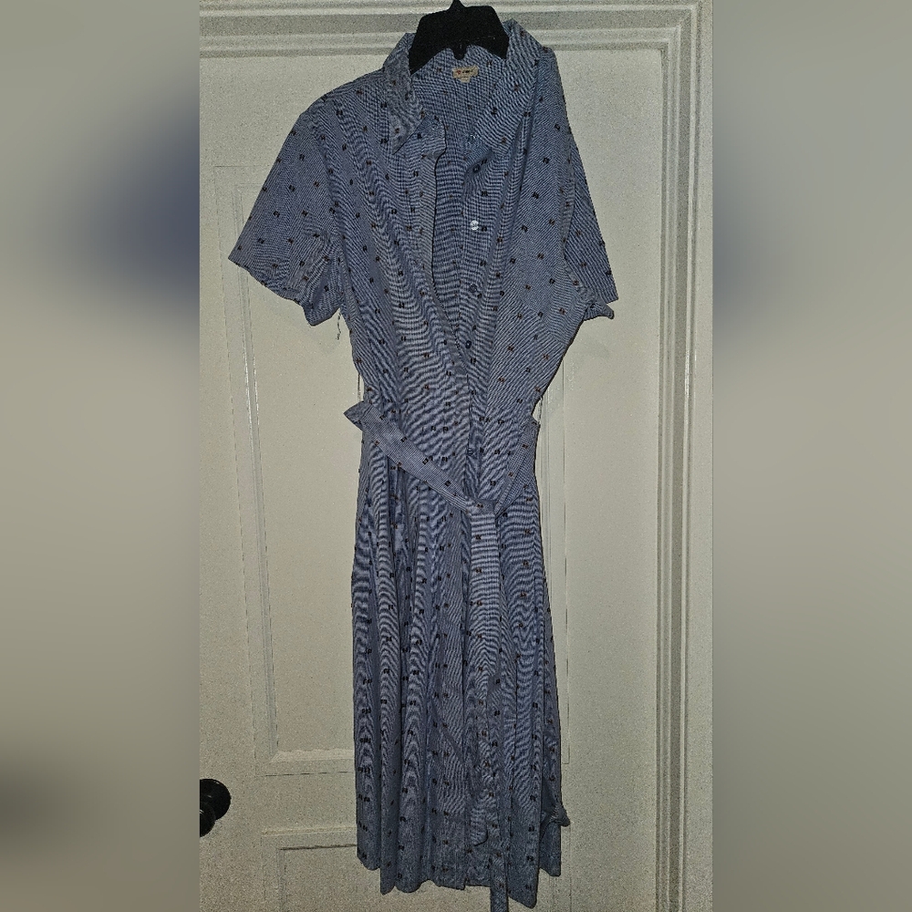 Daniel Cremieux Navy Striped Midi Dress
